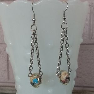 Beautiful Floral Beads on Chain Earring